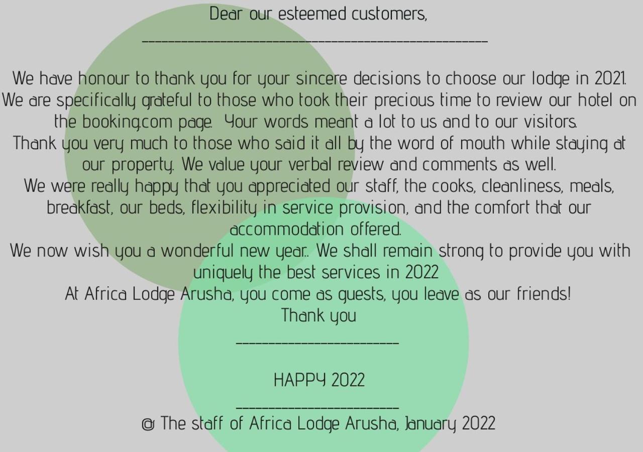 Africa Lodge Arusha Nkoaranga 외부 사진